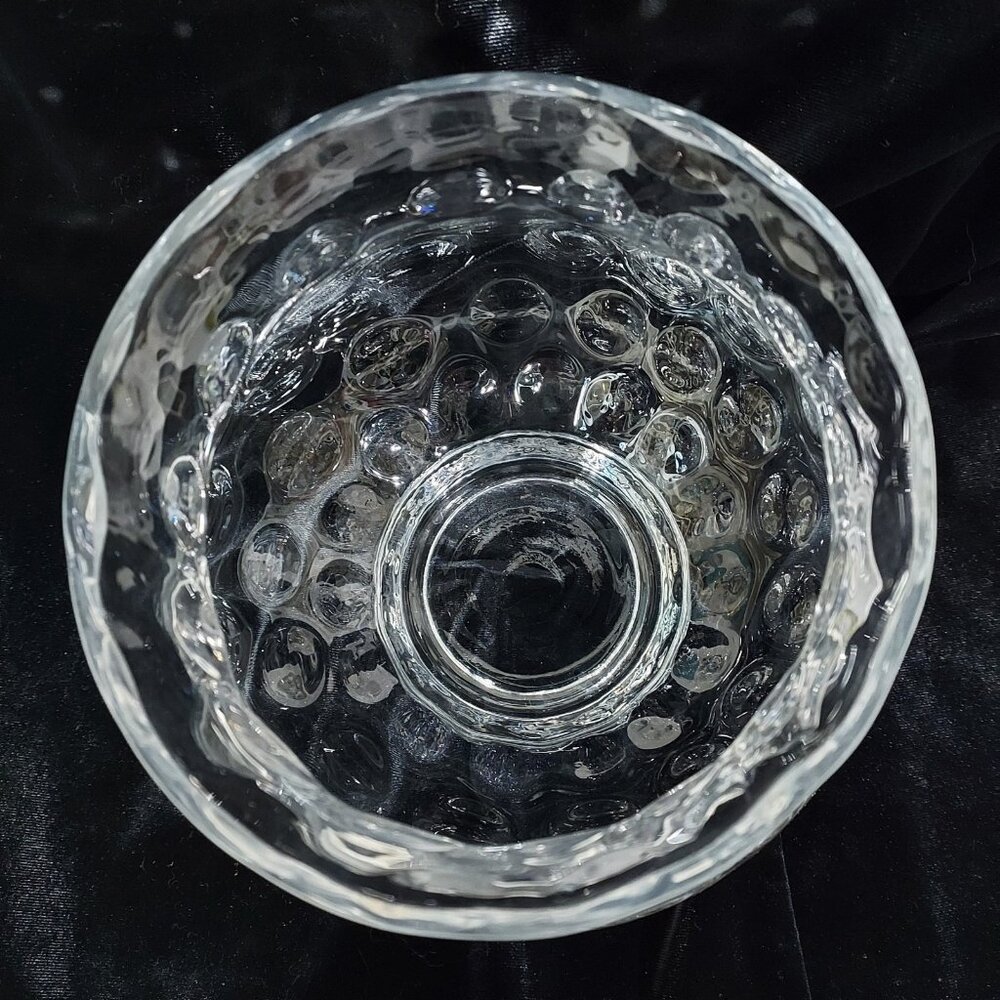 Coin Dot Thumbprint Czech Clear Art Glass 7 inches Vase - Picture 8 of 8